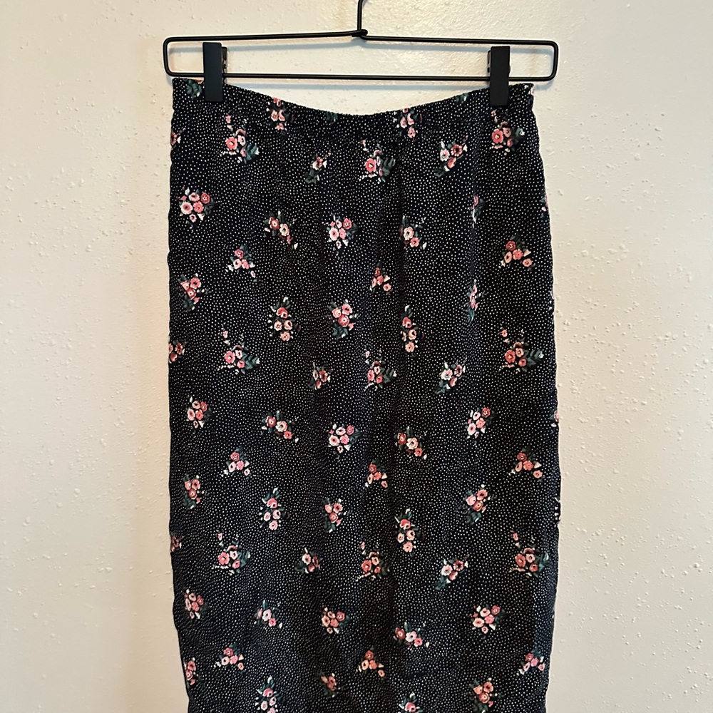 Floral Black Skirt